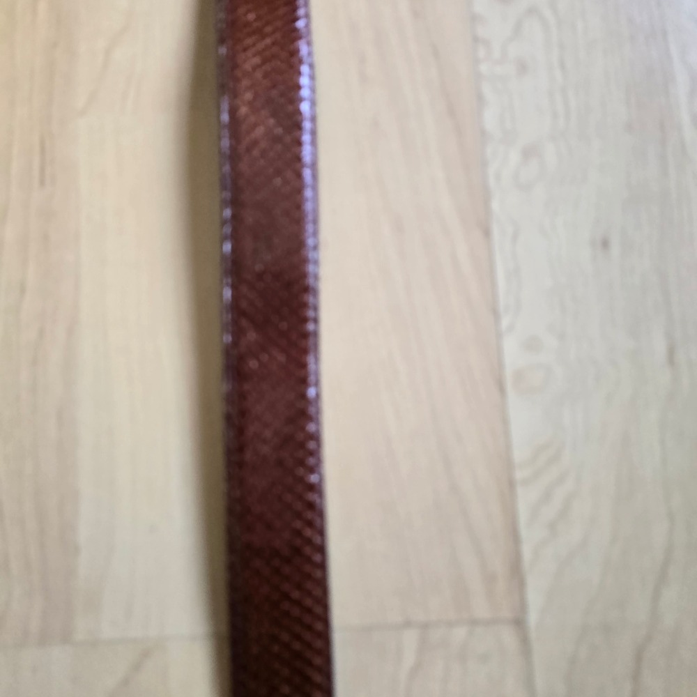 Vintage Cognac Brown Snakeskin Belt with Ornate Silver Oval Buckle Western Boho - Picture 6 of 15